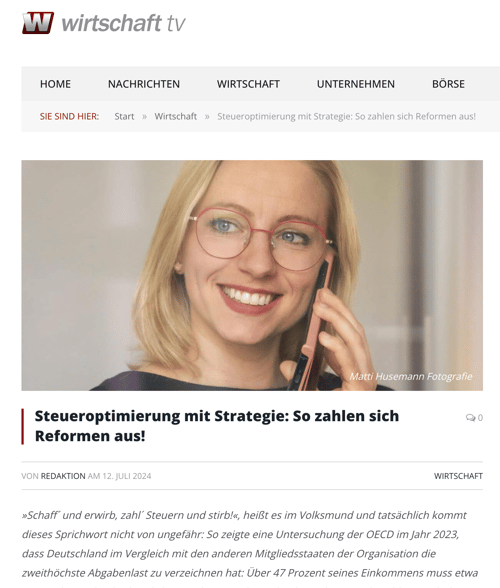 Wirtschaft TV – Artikel über Jennifer Frenken